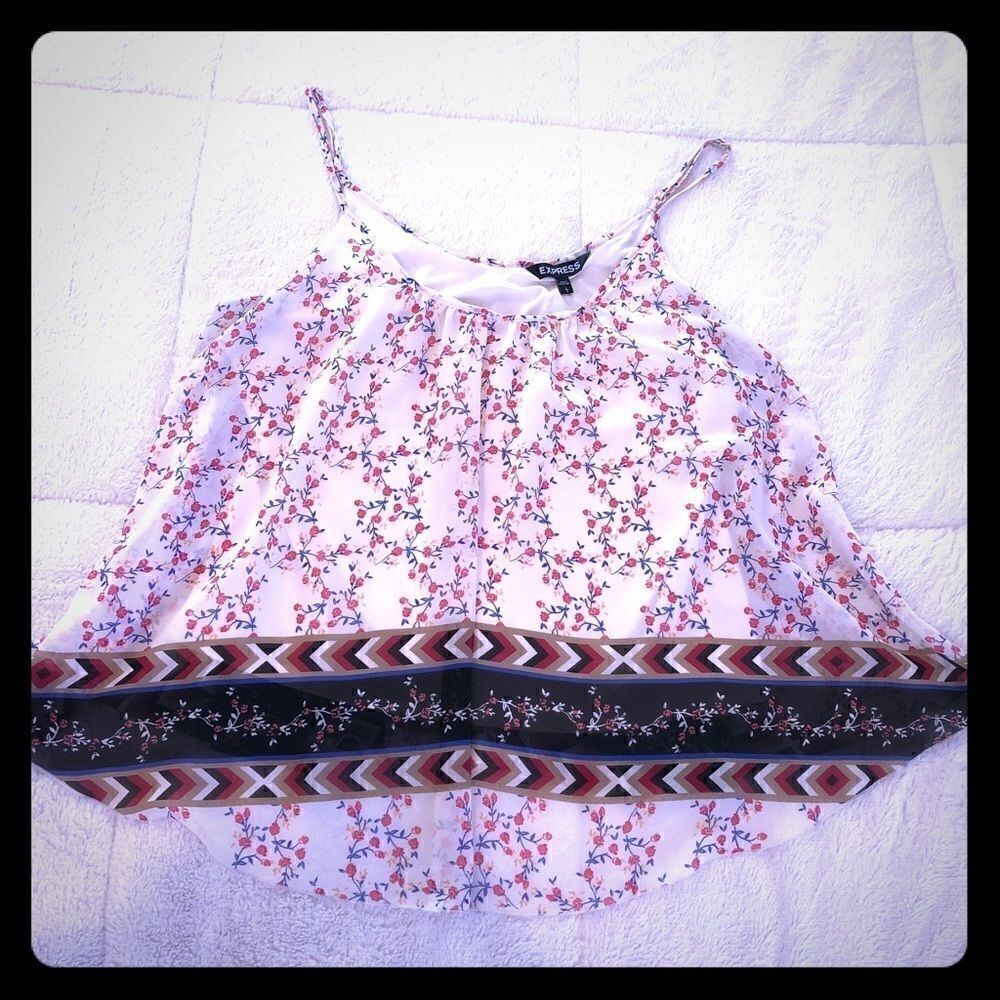 Express Floral Tank Top Boho Large